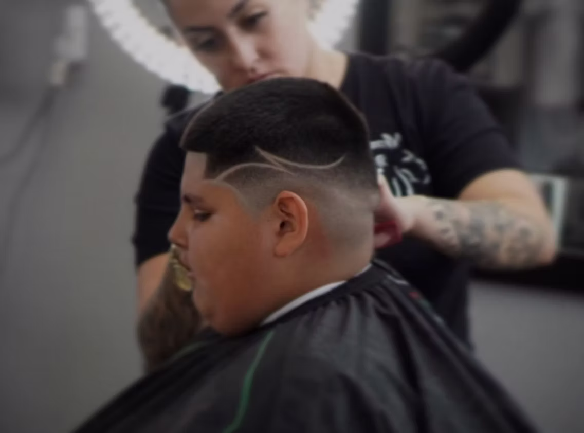 young man with fade haircut